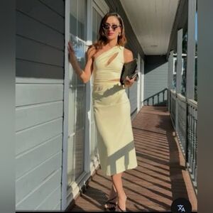 Asymmetric Cut Out Midi Dress